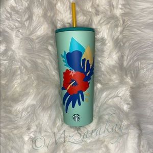 Starbucks Summer Teal Hibiscus 🌺 Tumbler